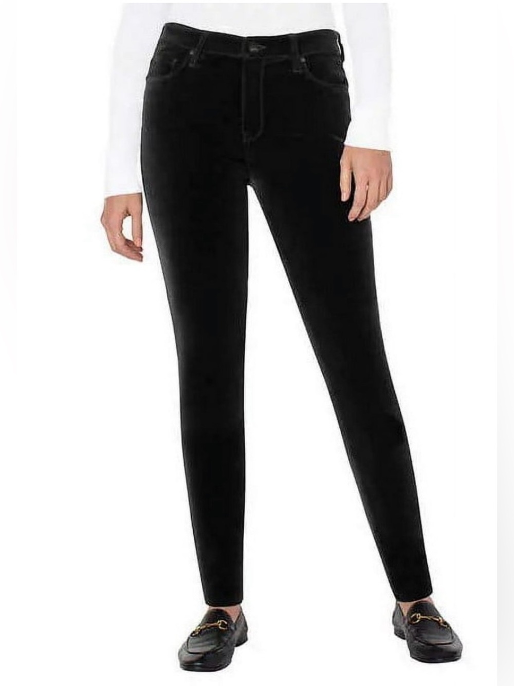Well Worn velvet Black High-Rise Slim Women’s Pants